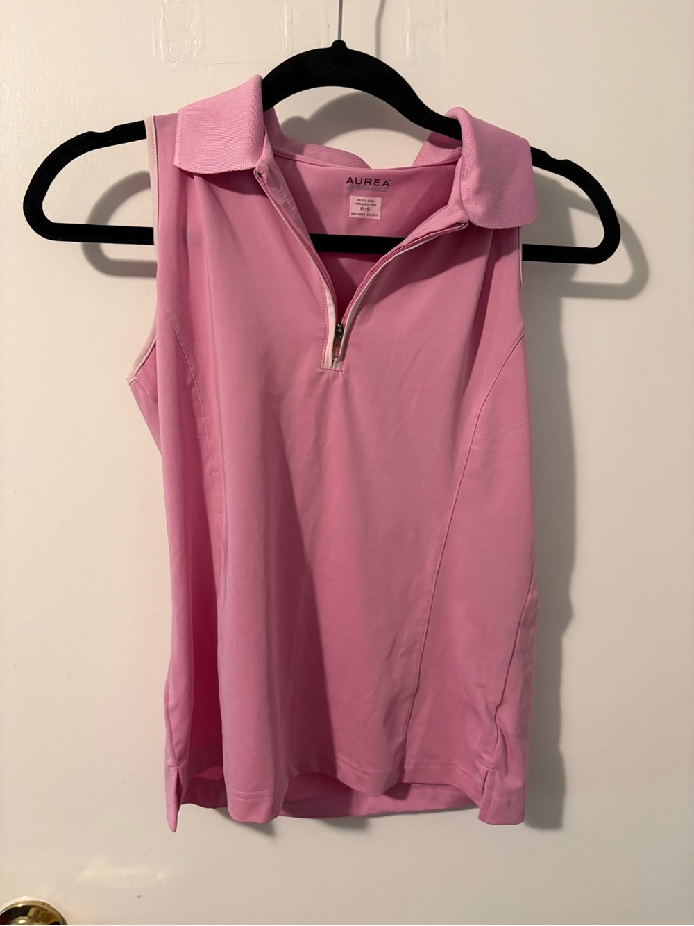 Aurea Pink Sleeveless Polo Top
